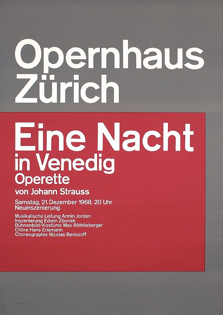 Opernhaus Zürich, Eine Nacht in Venedig Operette